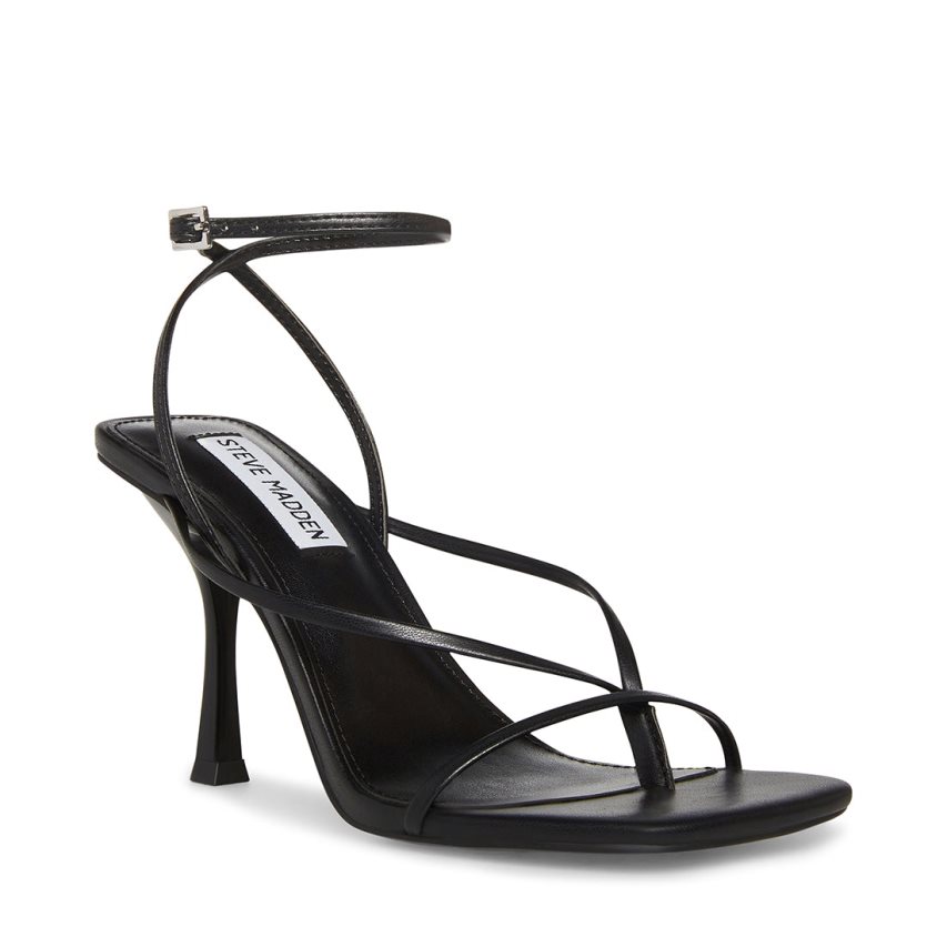 Black Steve Madden Annie Women's Heels Sandals | PH 3065ZPA